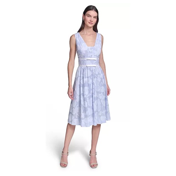 Karl Lagerfeld Paris Dresses & Skirts - Karl Lagerfeld Paris Floral Burnout Cotton Midi Dress Blue White LD6YAQ81 14